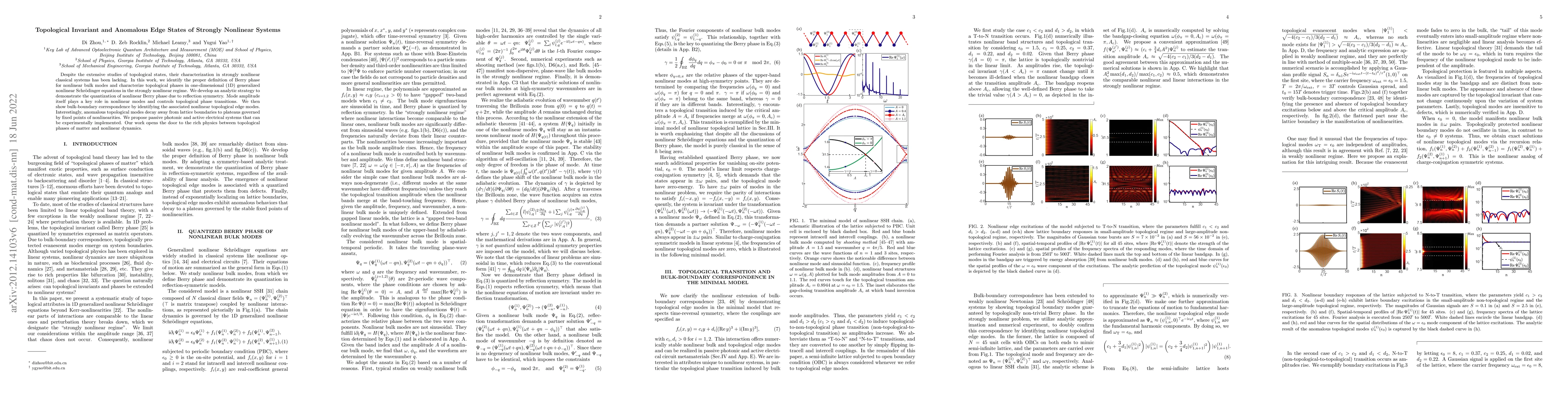 Thumbnail for Topological Invariant and Anomalous Edge Modes of Strongly Nonlinear
  Systems