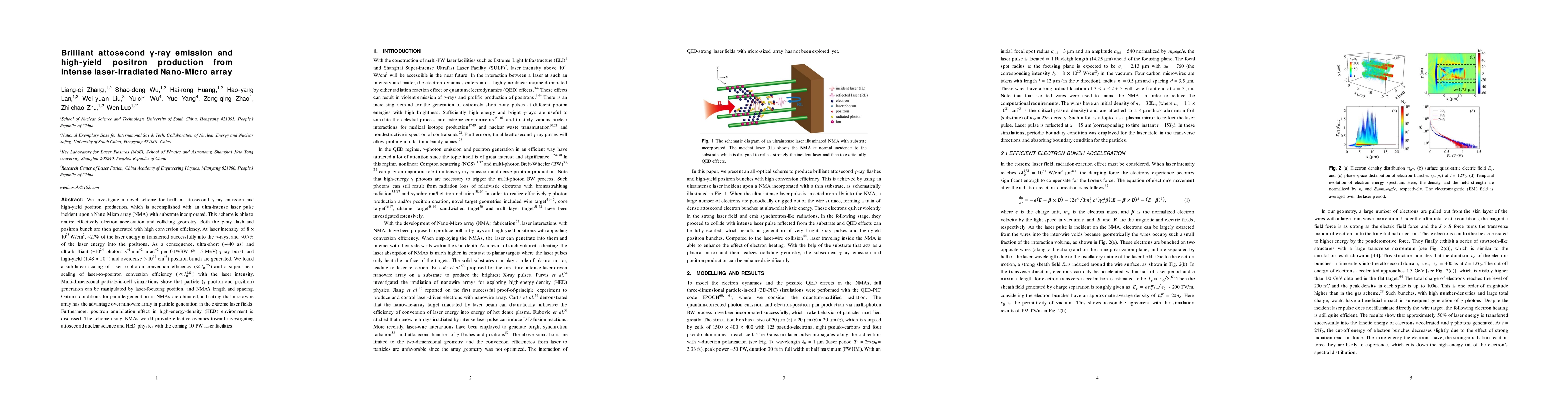 Thumbnail for Brilliant attosecond {\gamma}-ray emission and high-yield positron
  production from intense laser-irradiated Nano-Micro array