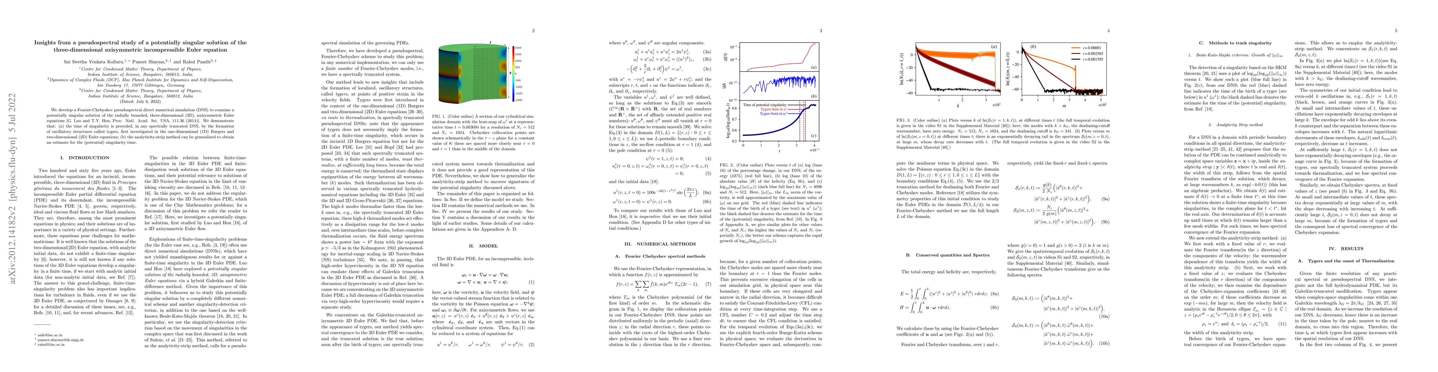 Thumbnail for Insights from a pseudospectral study of a potentially singular solution
  of the three-dimensional axisymmetric incompressible Euler equation