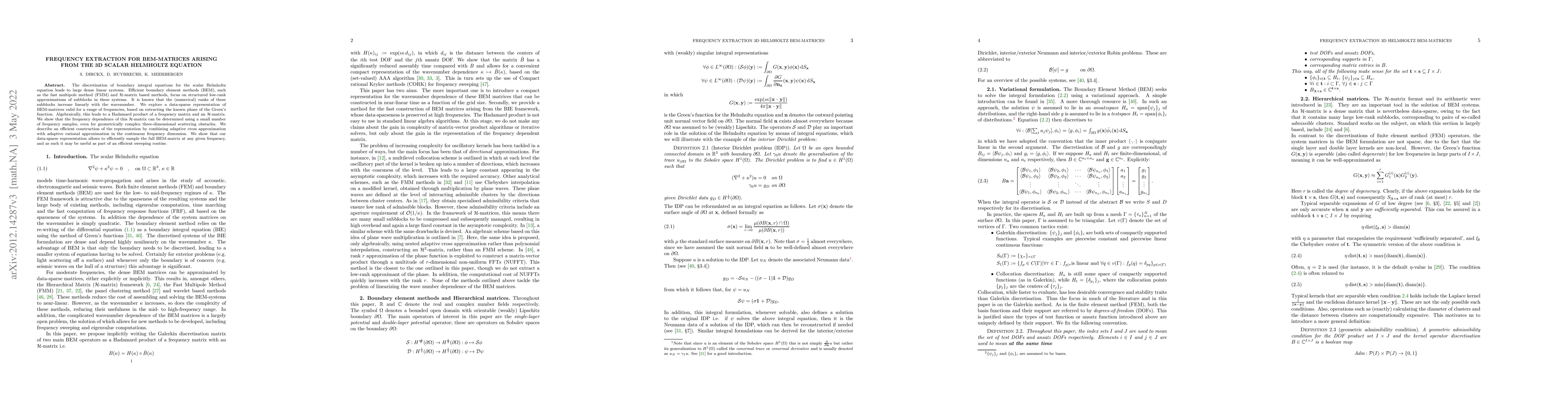 Thumbnail for Frequency extraction for BEM-matrices arising from the 3D scalar
  Helmholtz equation