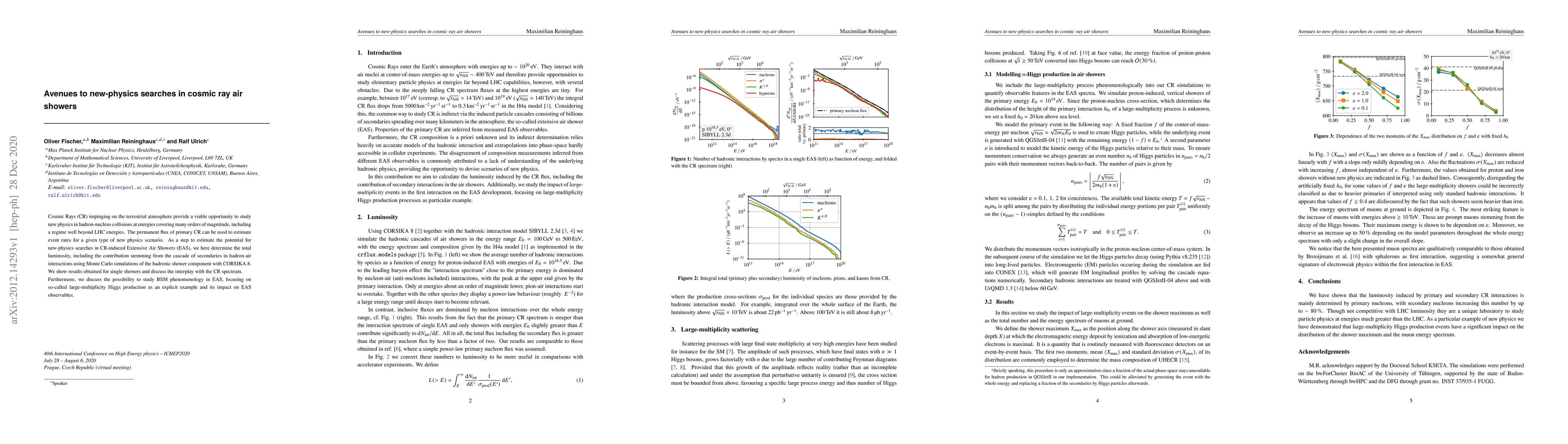 Thumbnail for Avenues to new-physics searches in cosmic ray air showers