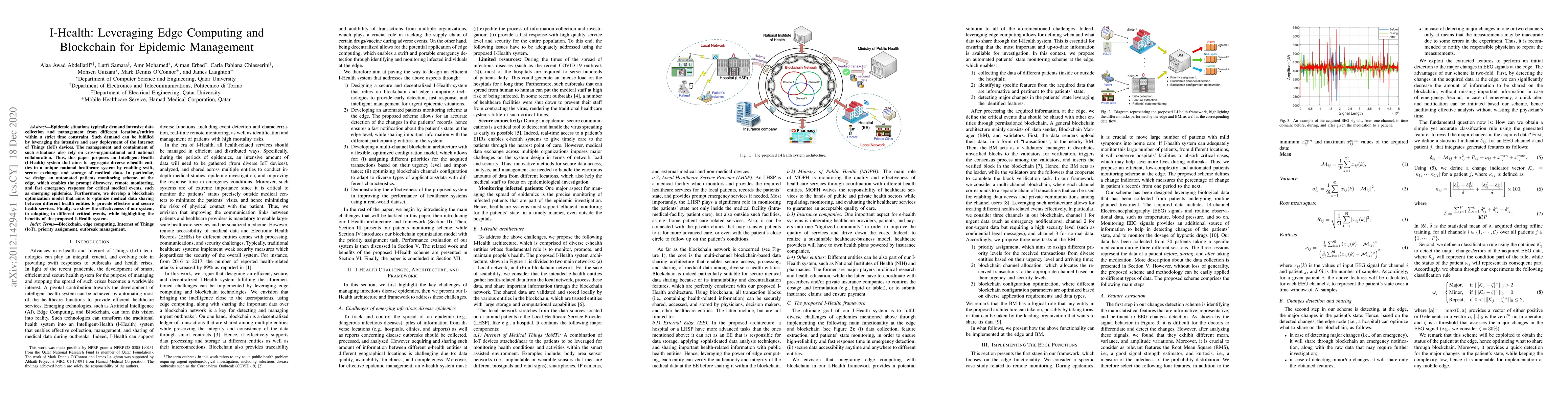 Thumbnail for I-Health: Leveraging Edge Computing and Blockchain for Epidemic
  Management