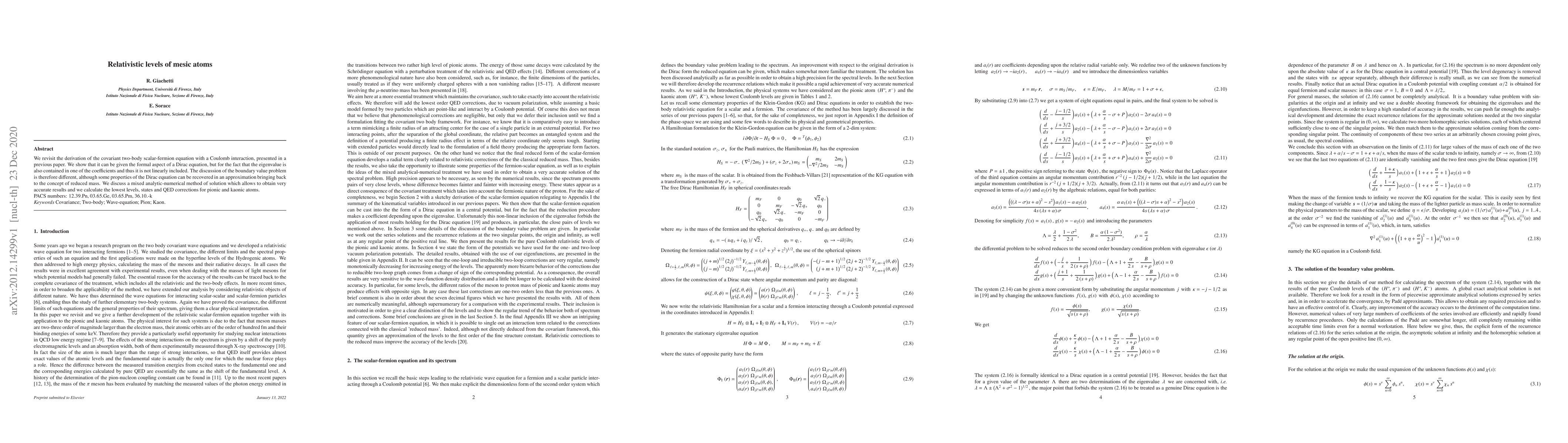 Thumbnail for Relativistic levels of mesic atoms