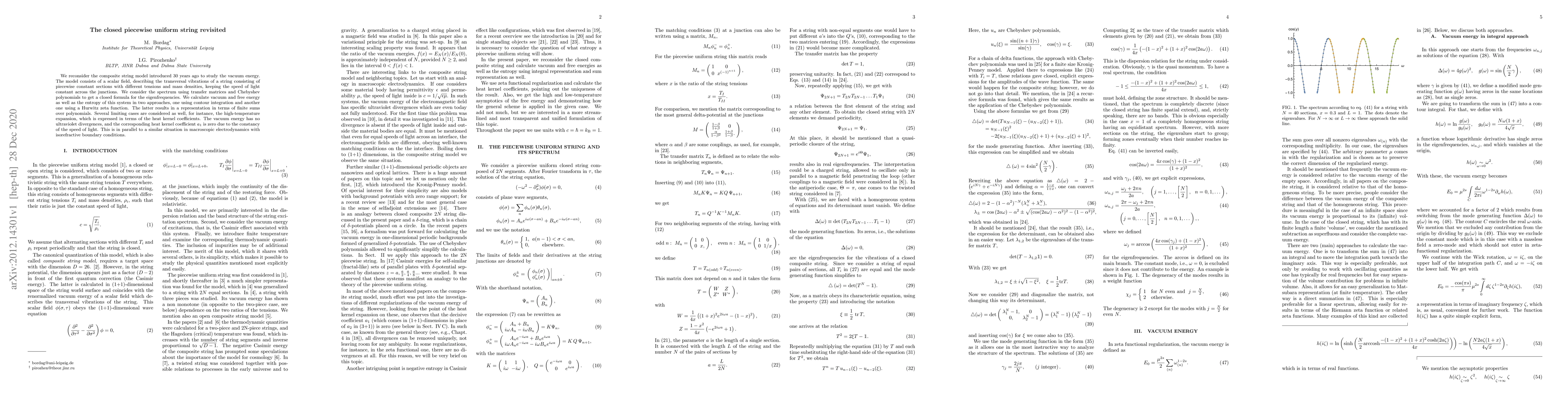 Thumbnail for The closed piecewise uniform string revisited