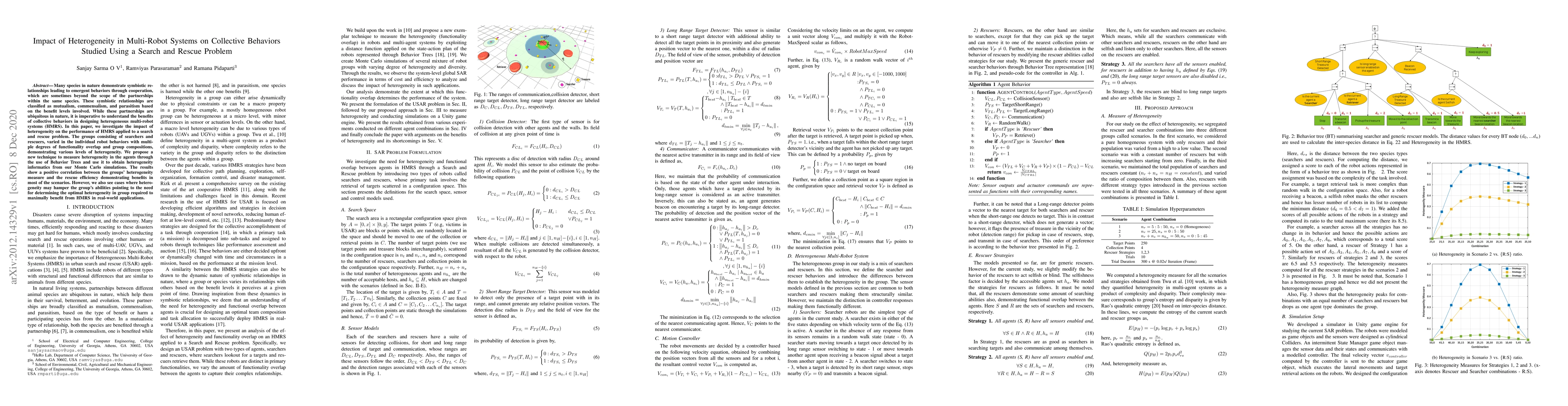 Thumbnail for Impact of Heterogeneity in Multi-Robot Systems on Collective Behaviors
  Studied Using a Search and Rescue Problem
