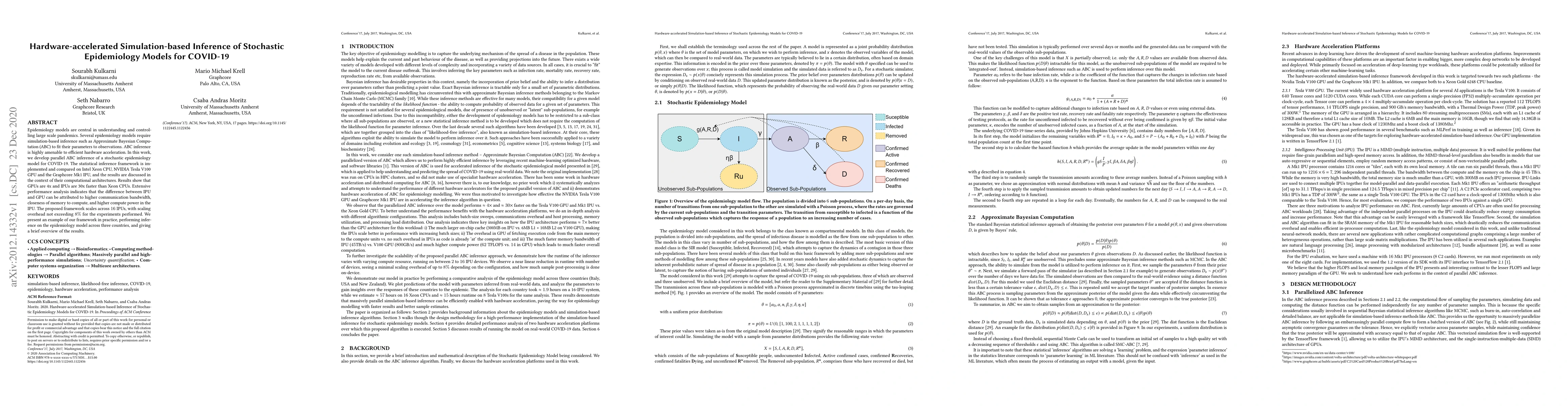 Thumbnail for Hardware-accelerated Simulation-based Inference of Stochastic
  Epidemiology Models for COVID-19