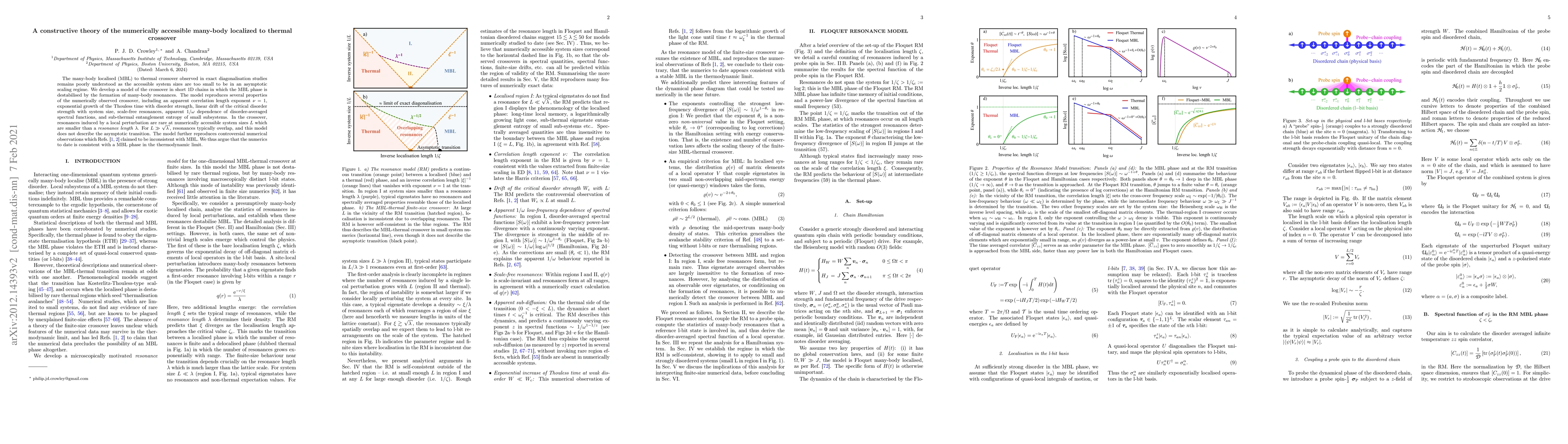 Thumbnail for A constructive theory of the numerically accessible many-body localized
  to thermal crossover