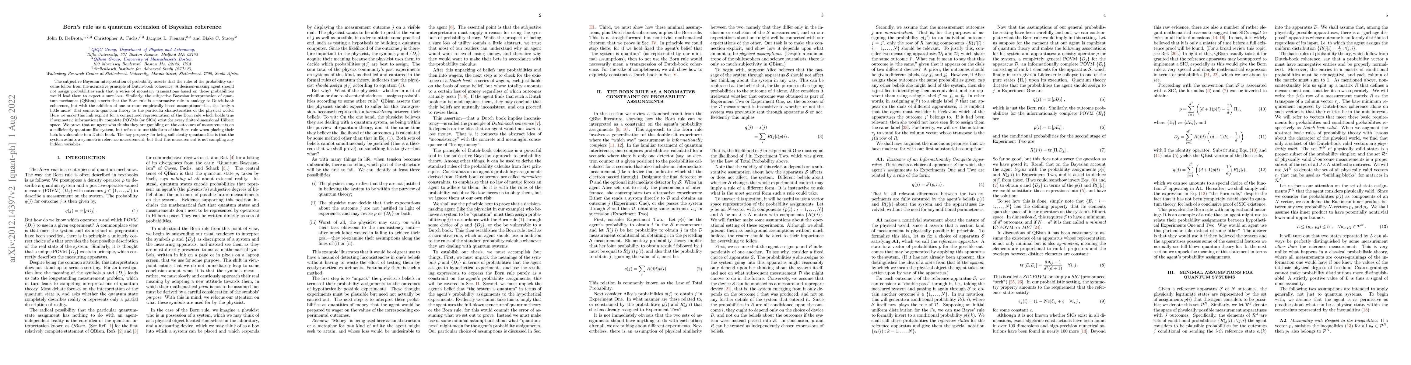 Thumbnail for Born's rule as a quantum extension of Bayesian coherence