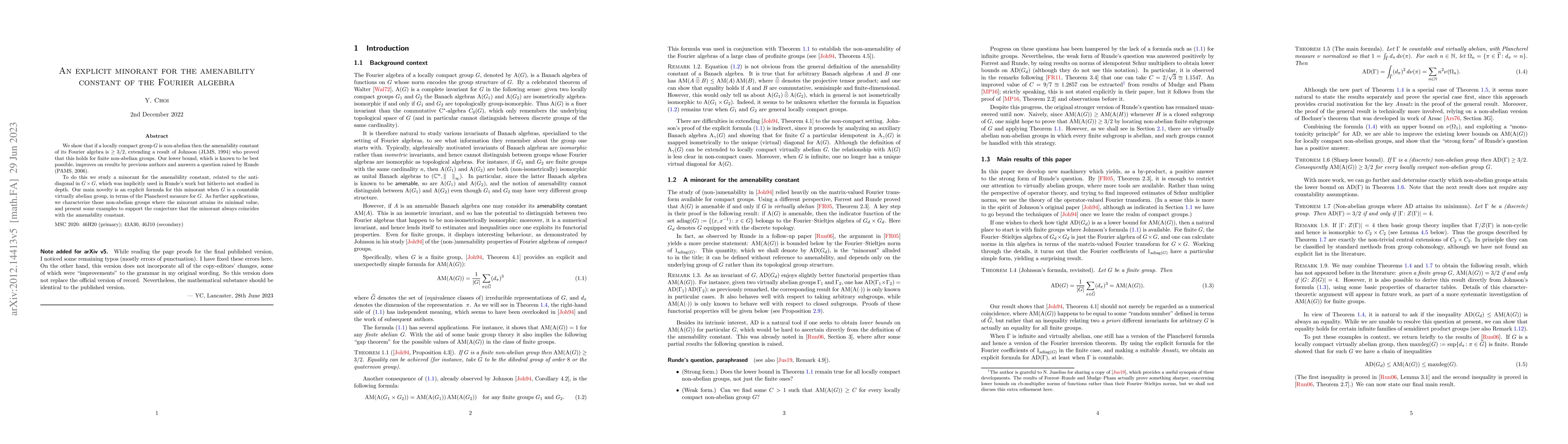 Thumbnail for An explicit minorant for the amenability constant of the Fourier algebra