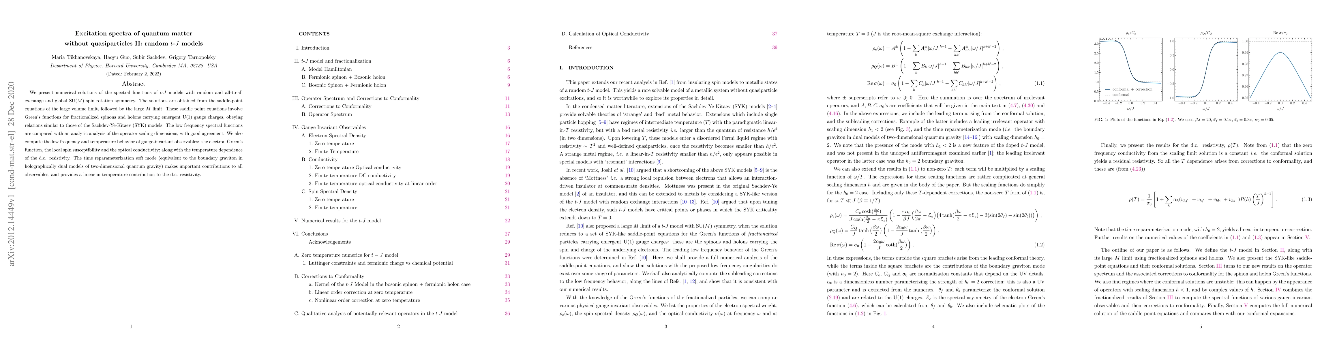 Thumbnail for Excitation spectra of quantum matter without quasiparticles II: random
  $t$-$J$ models