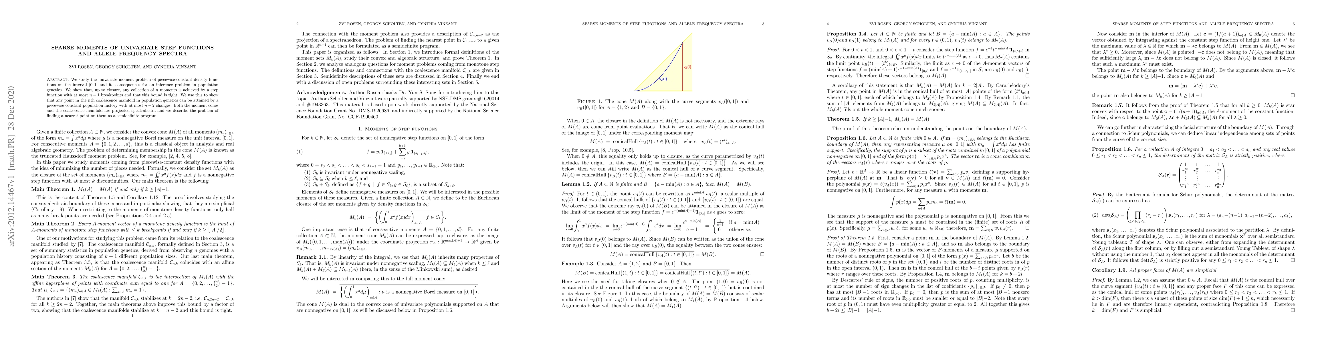 Thumbnail for Sparse moments of univariate step functions and allele frequency spectra
