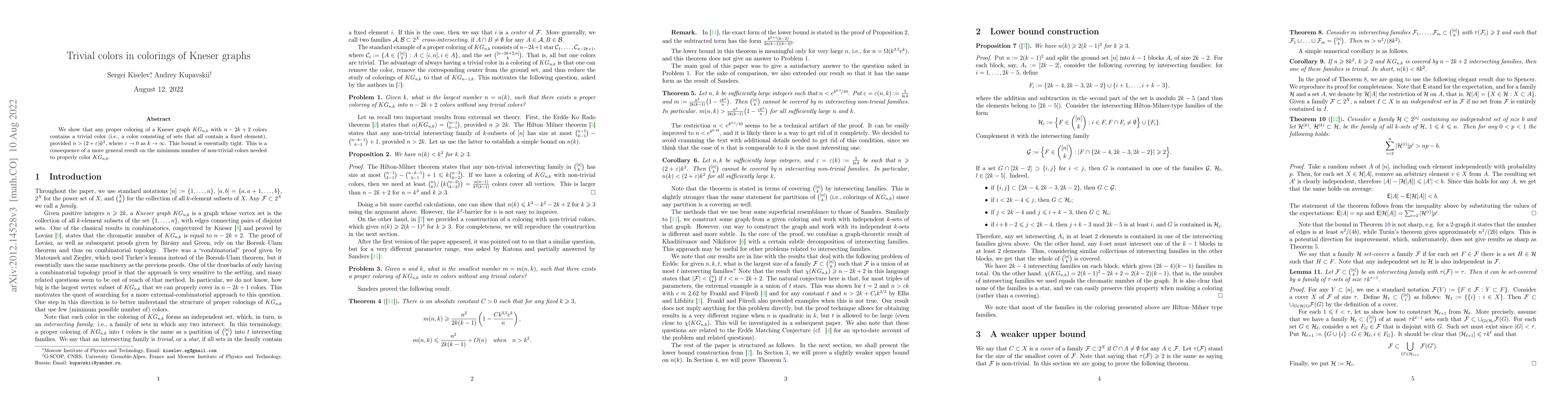 Thumbnail for Trivial colors in colorings of Kneser graphs