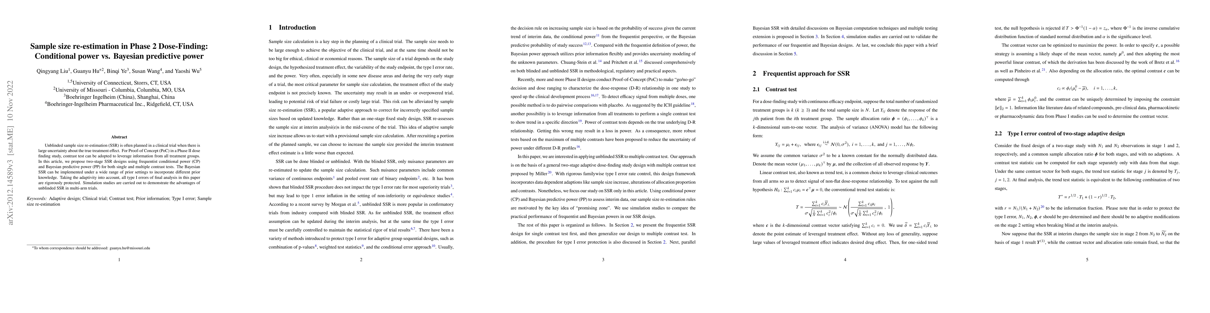 Thumbnail for Sample size re-estimation in Phase 2 Dose-Finding: Conditional power vs.
  Bayesian predictive power