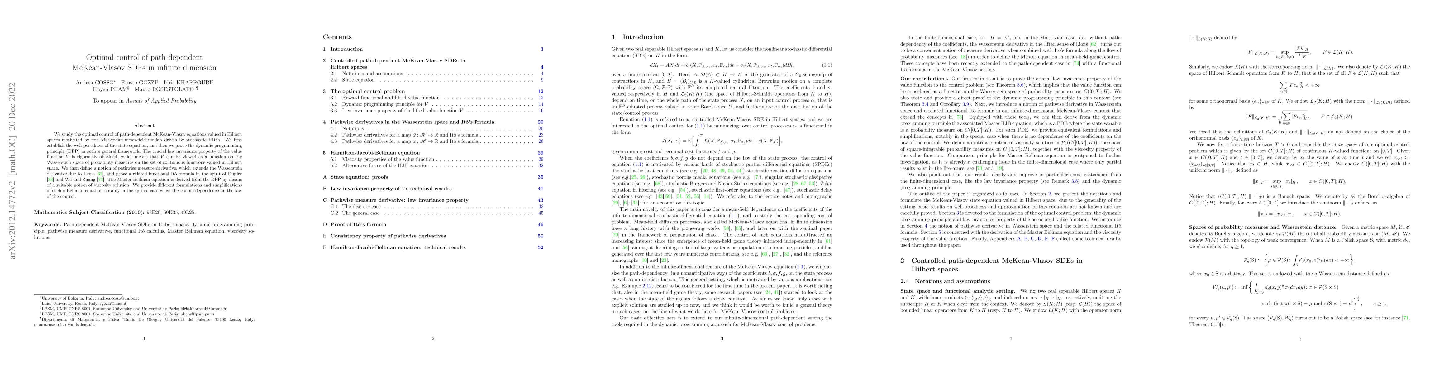 Thumbnail for Optimal control of path-dependent McKean-Vlasov SDEs in infinite
  dimension