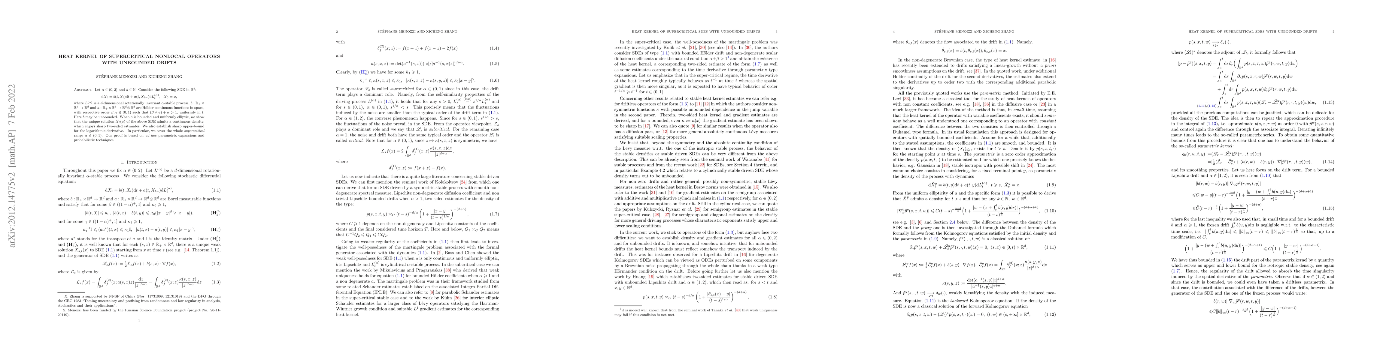 Thumbnail for Heat kernel of supercritical SDEs with unbounded drifts