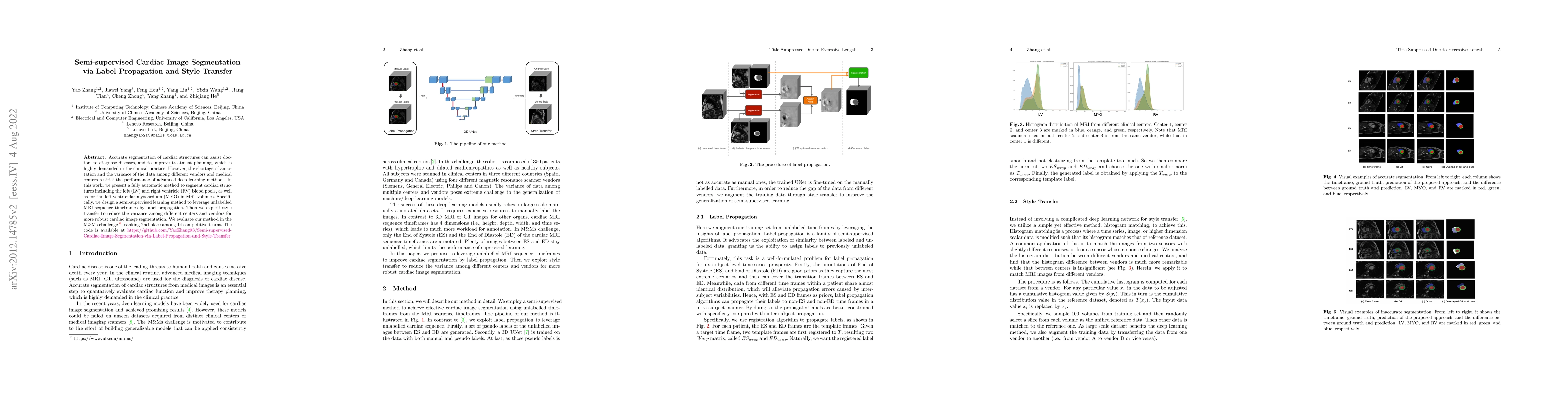Thumbnail for Semi-supervised Cardiac Image Segmentation via Label Propagation and
  Style Transfer