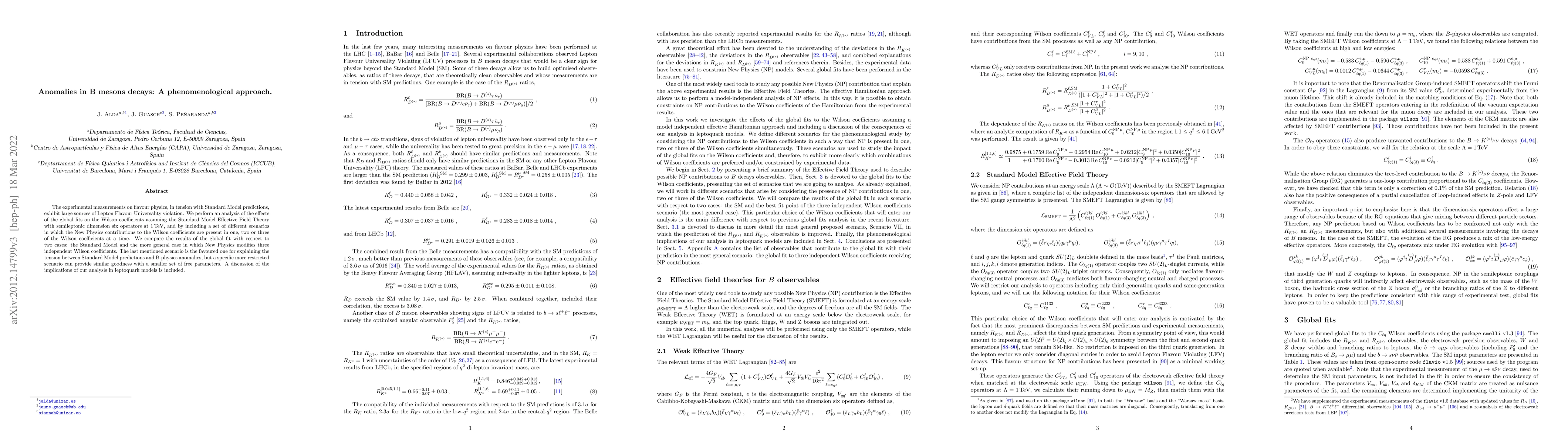 Thumbnail for Anomalies in B mesons decays: A phenomenological approach