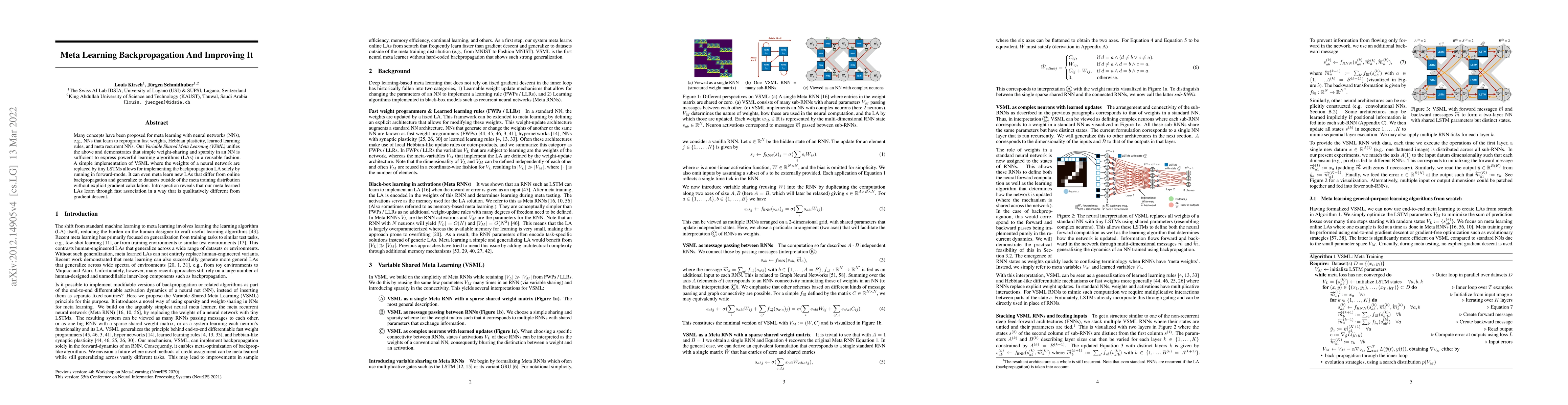 Thumbnail for Meta Learning Backpropagation And Improving It