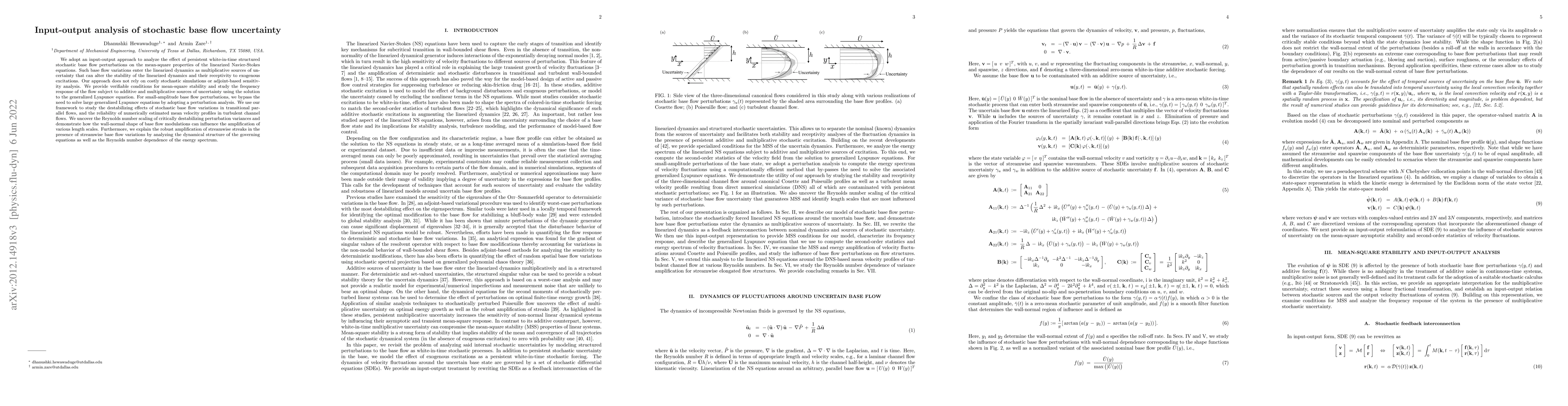 Thumbnail for Input-output analysis of stochastic base flow uncertainty