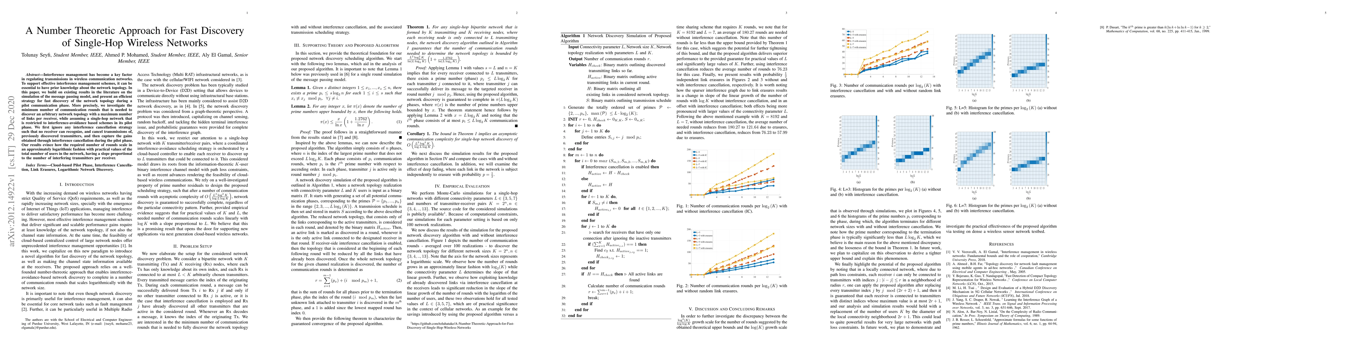 Thumbnail for A Number Theoretic Approach for Fast Discovery of Single-Hop Wireless
  Networks