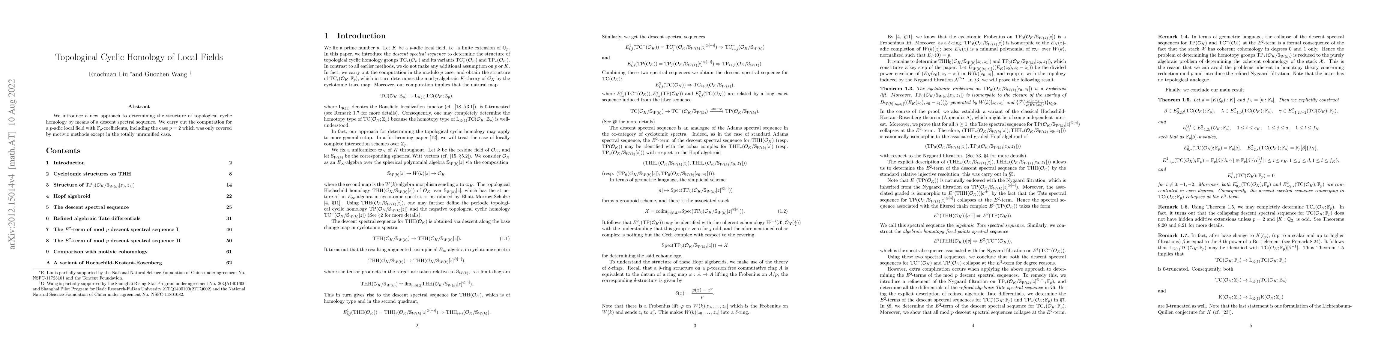 Thumbnail for Topological Cyclic Homology of Local Fields