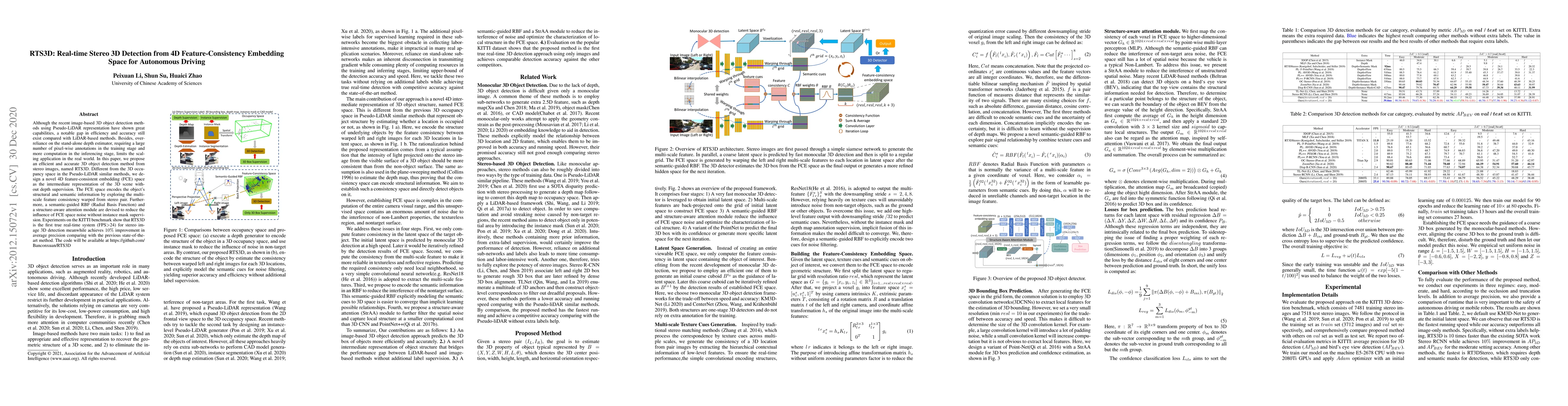 Thumbnail for RTS3D: Real-time Stereo 3D Detection from 4D Feature-Consistency
  Embedding Space for Autonomous Driving