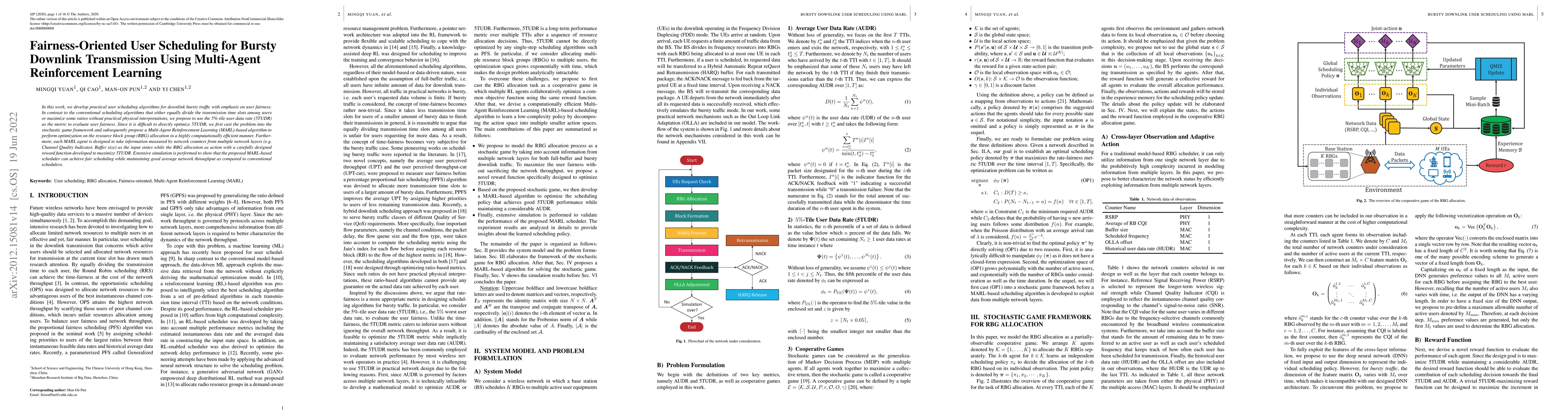 Thumbnail for Fairness-Oriented User Scheduling for Bursty Downlink Transmission Using
  Multi-Agent Reinforcement Learning