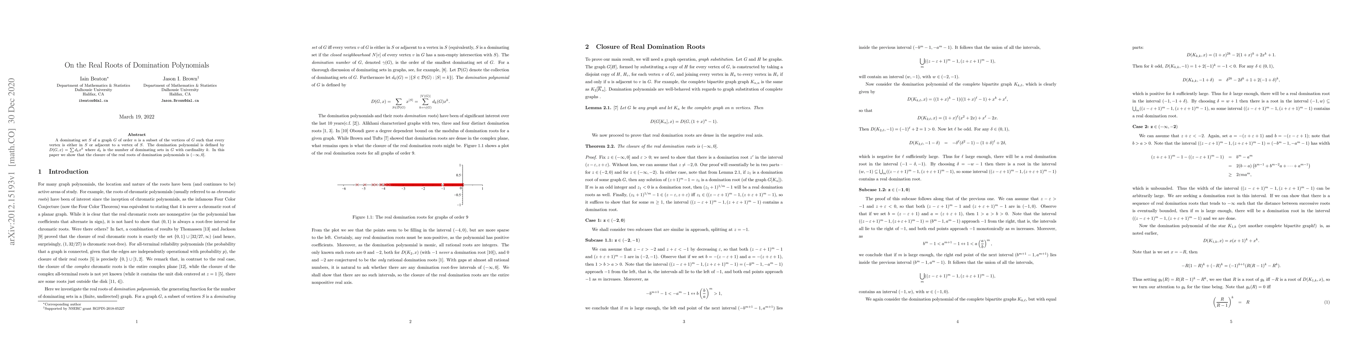 Thumbnail for On the Real Roots of Domination Polynomials