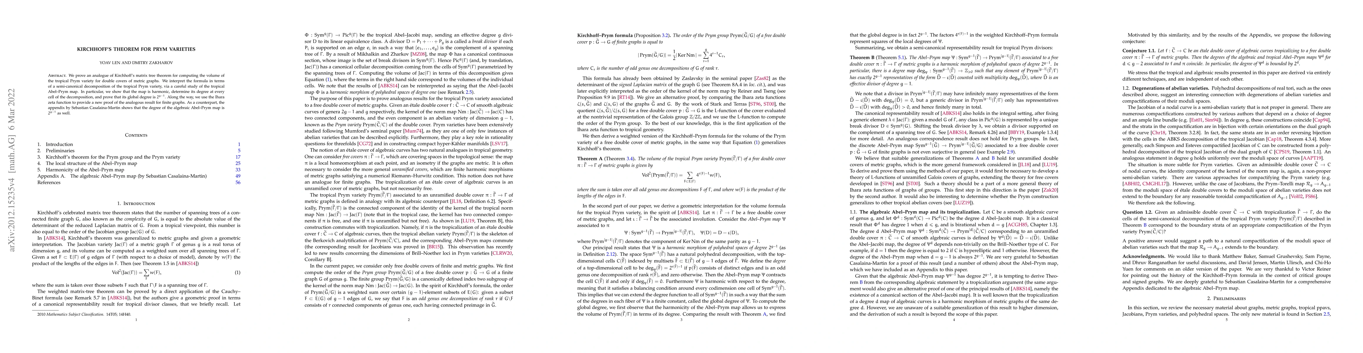 Thumbnail for Kirchhoff's theorem for Prym varieties