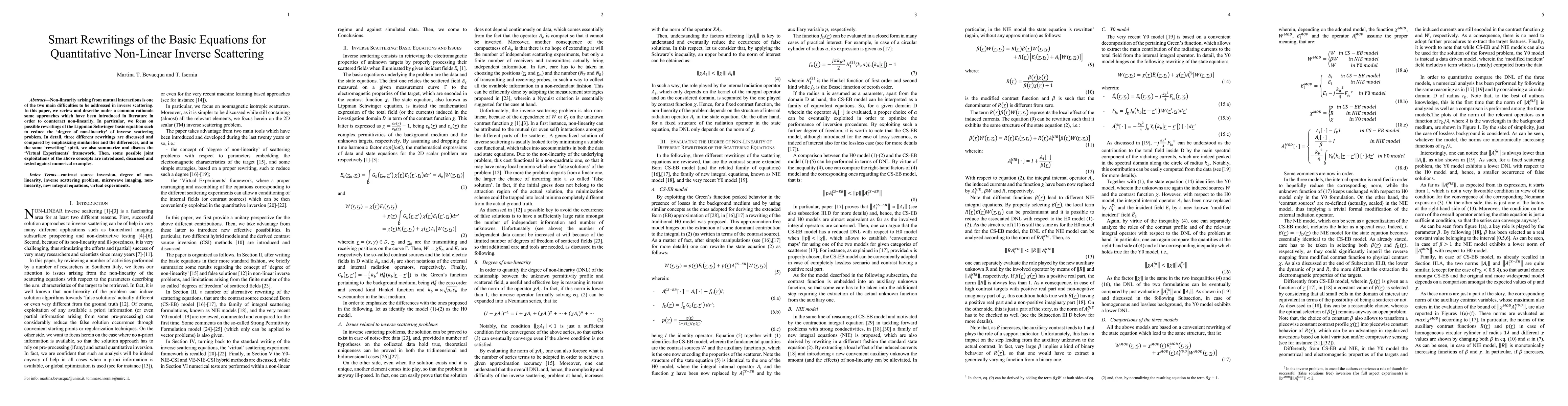 Thumbnail for Smart Rewritings of the Basic Equations for Quantitative Non-Linear
  Inverse Scattering