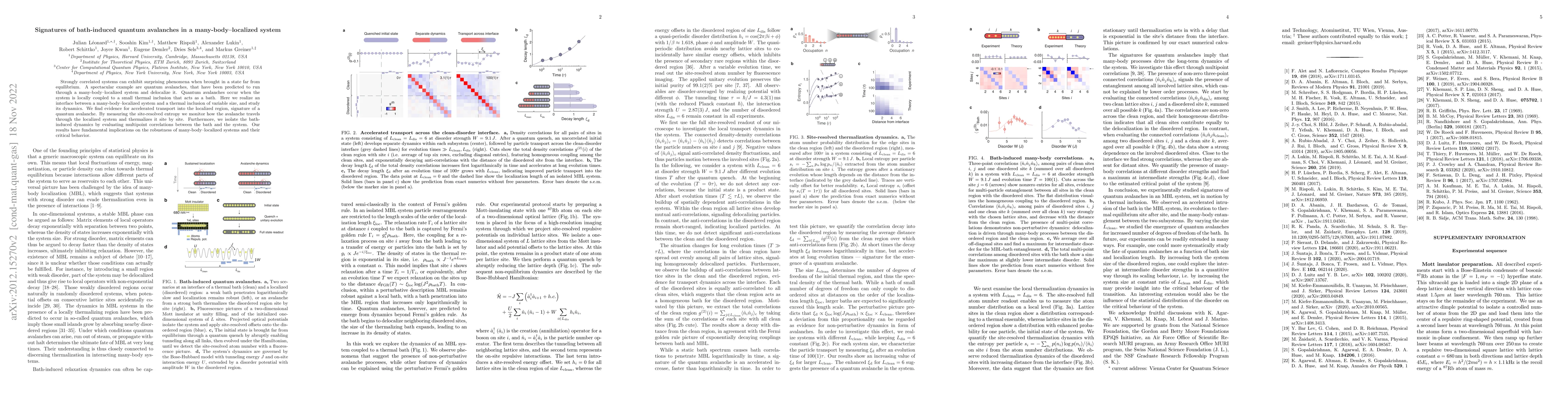 Thumbnail for Signatures of bath-induced quantum avalanches in a many-body--localized
  system