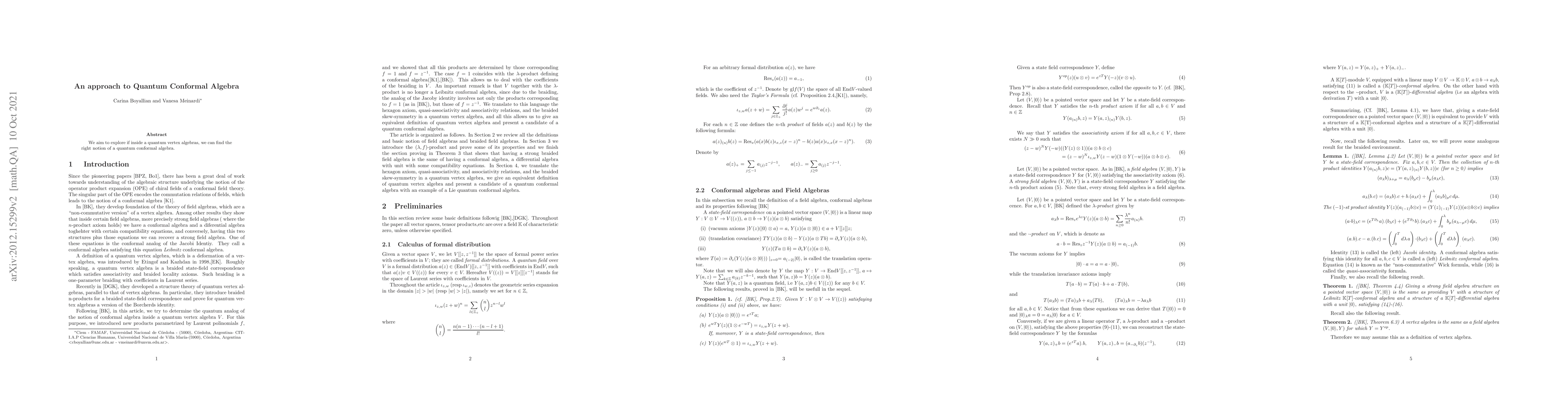 Thumbnail for An approach to Quantum Conformal Algebra