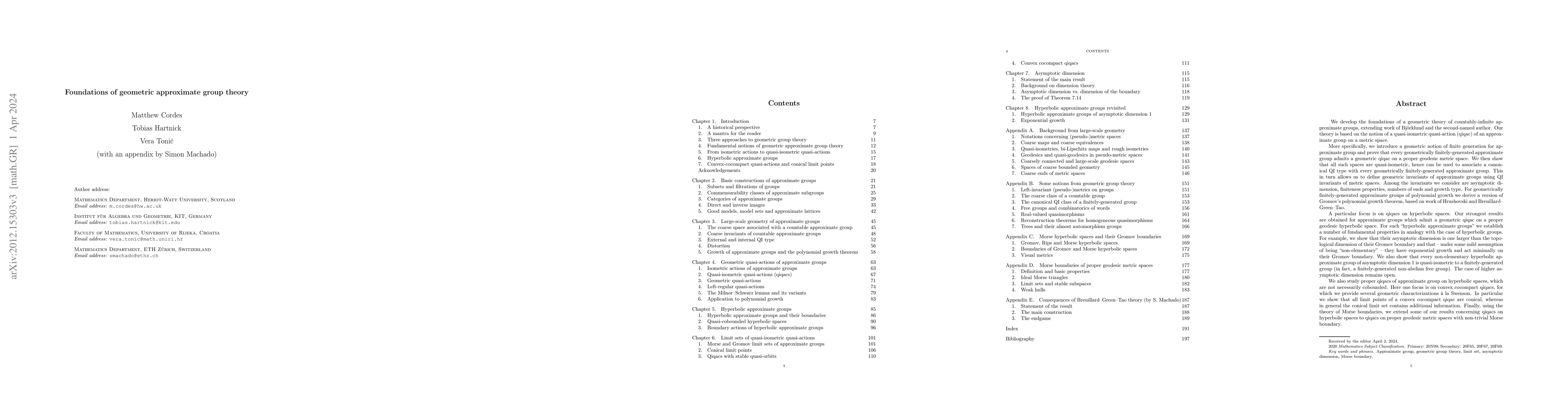 Thumbnail for Foundations of geometric approximate group theory