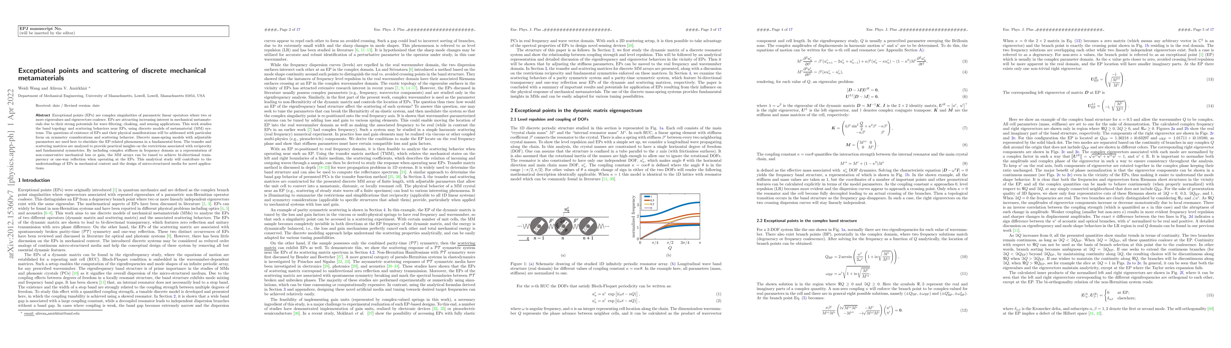 Thumbnail for Exceptional points and scattering of discrete mechanical metamaterials