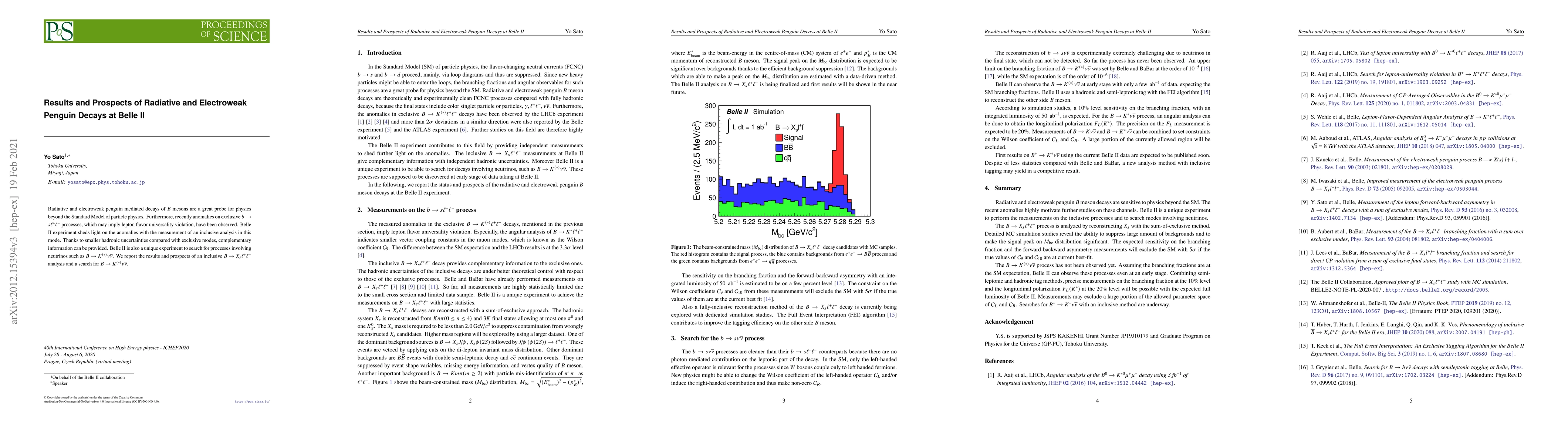 Thumbnail for Results and Prospects of Radiative and Electroweak Penguin Decays at
  Belle II