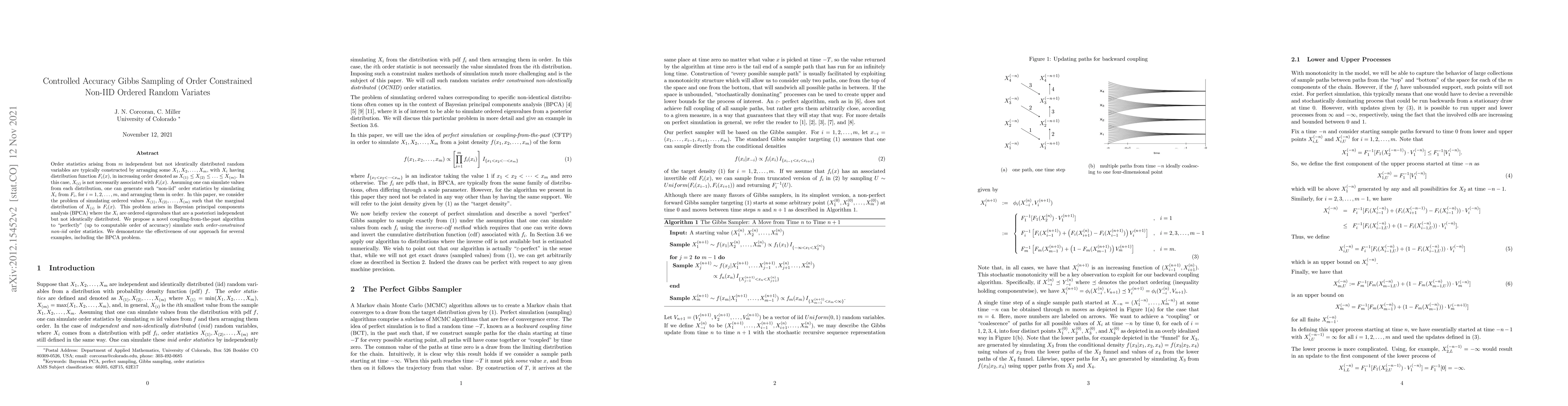 Thumbnail for Controlled Accuracy Gibbs Sampling of Order Constrained Non-IID Ordered
  Random Variates