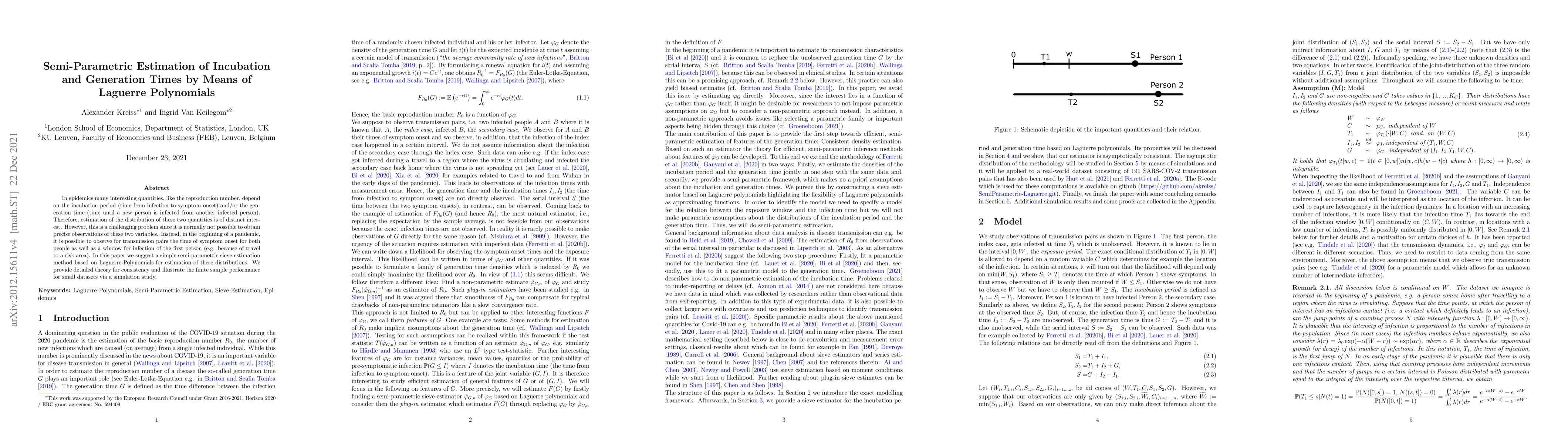 Thumbnail for Semi-Parametric Estimation of Incubation and Generation Times by Means
  of Laguerre Polynomials