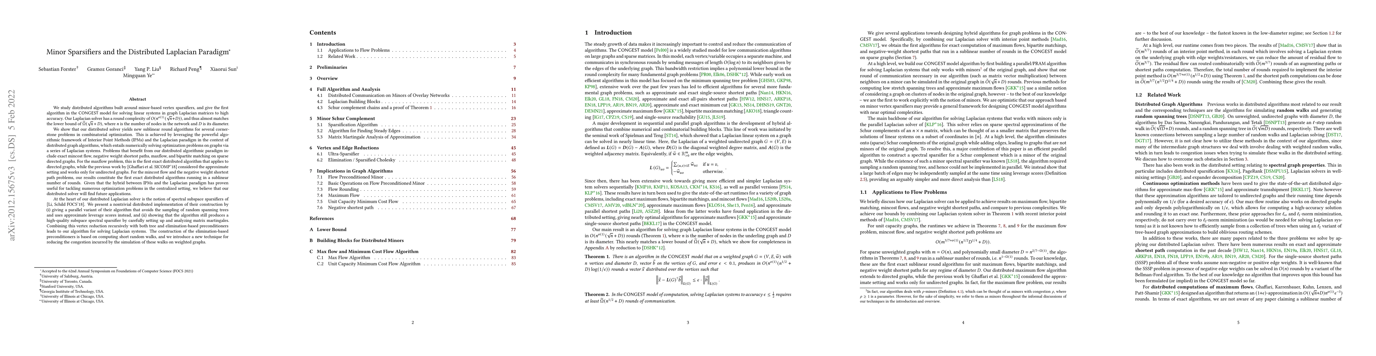 Thumbnail for Minor Sparsifiers and the Distributed Laplacian Paradigm