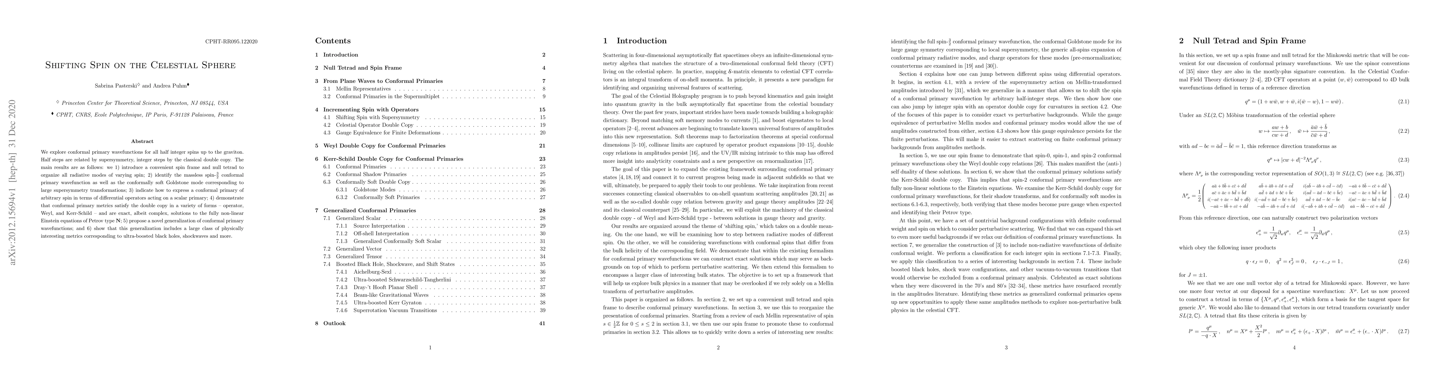 Thumbnail for Shifting Spin on the Celestial Sphere