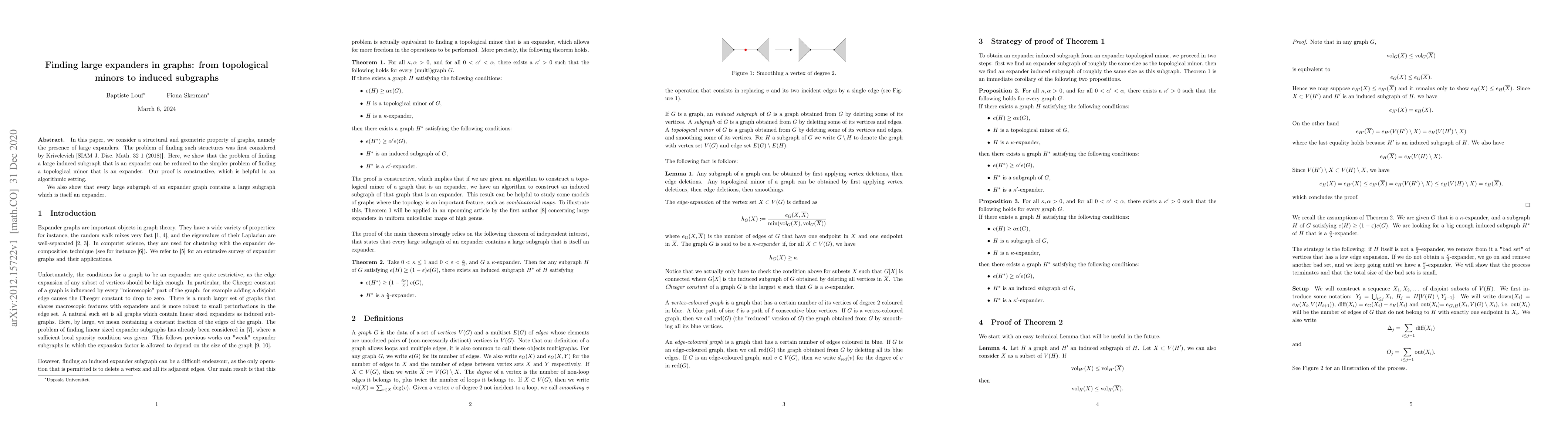 Thumbnail for Finding large expanders in graphs: from topological minors to induced
  subgraphs