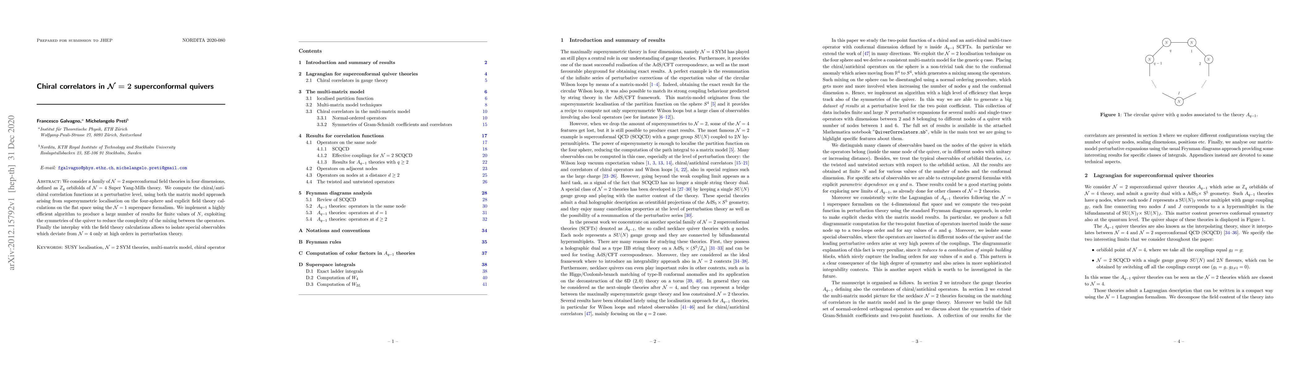Thumbnail for Chiral correlators in $\mathcal{N}=2$ superconformal quivers