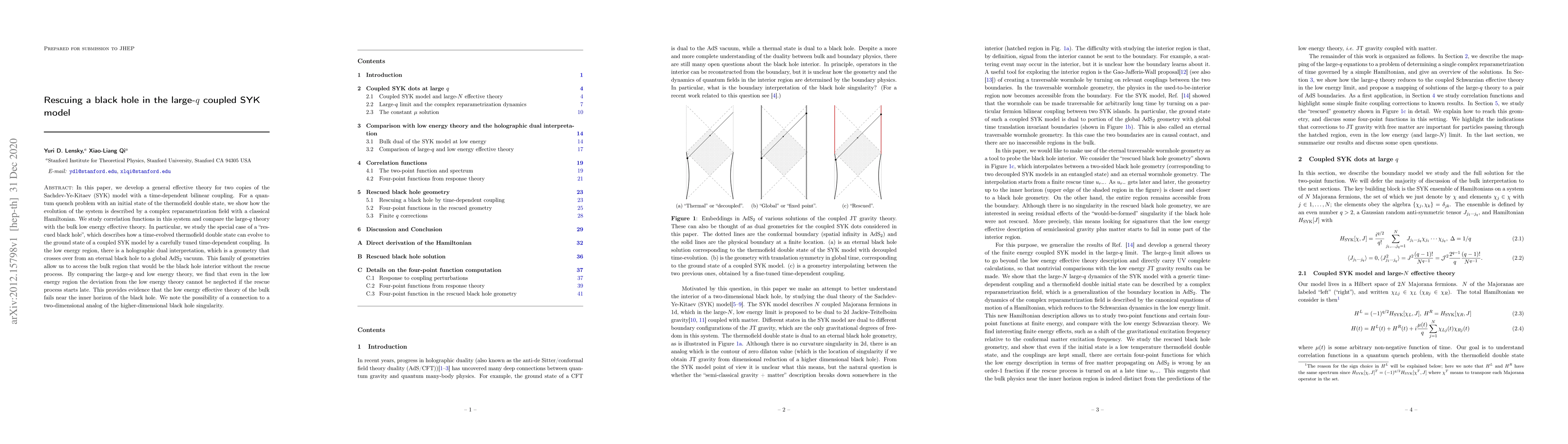 Thumbnail for Rescuing a black hole in the large-$q$ coupled SYK model