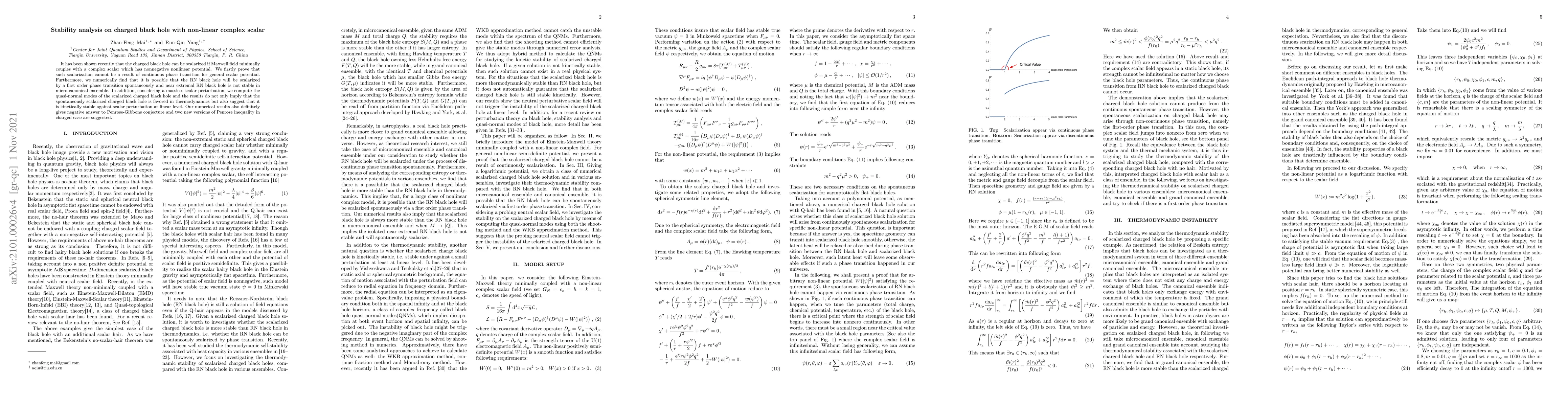 Thumbnail for Stability analysis on charged black hole with non-linear complex scalar