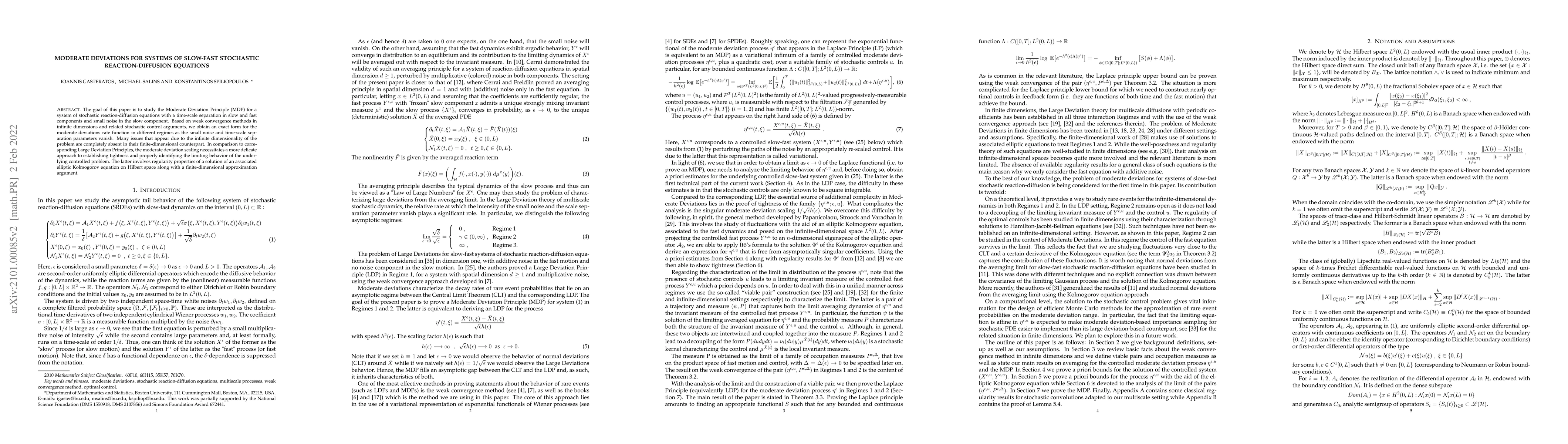 Thumbnail for Moderate deviations for systems of slow-fast stochastic
  reaction-diffusion equations