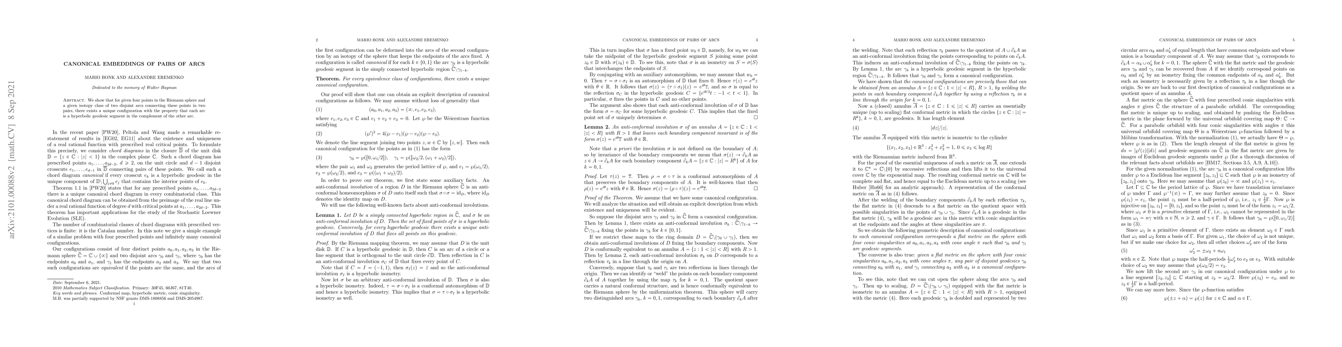 Thumbnail for Canonical embeddings of pairs of arcs