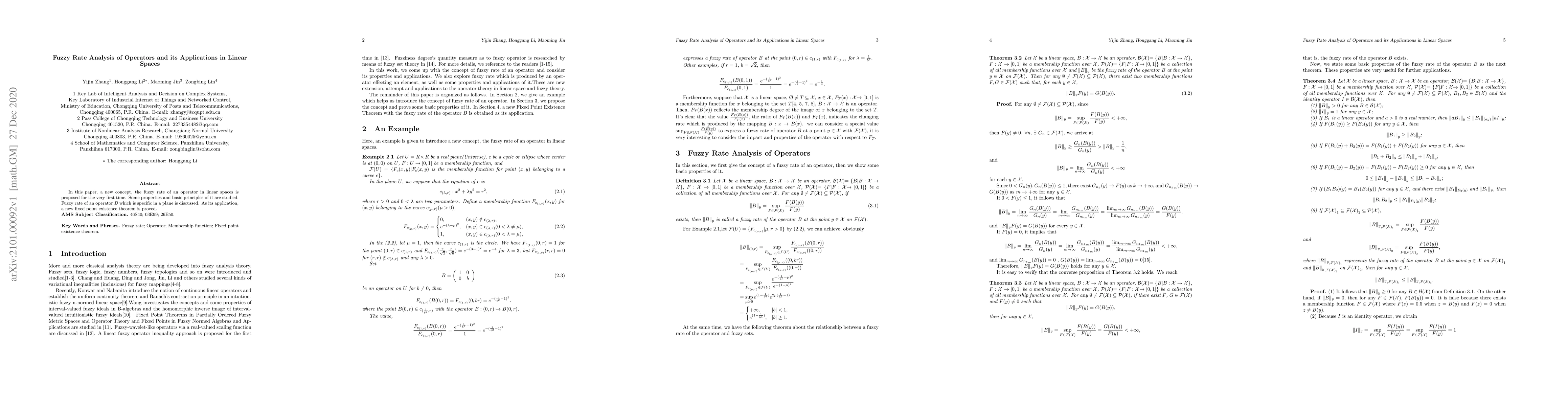 Thumbnail for Fuzzy Rate Analysis of Operators and its Applications in Linear Spaces
