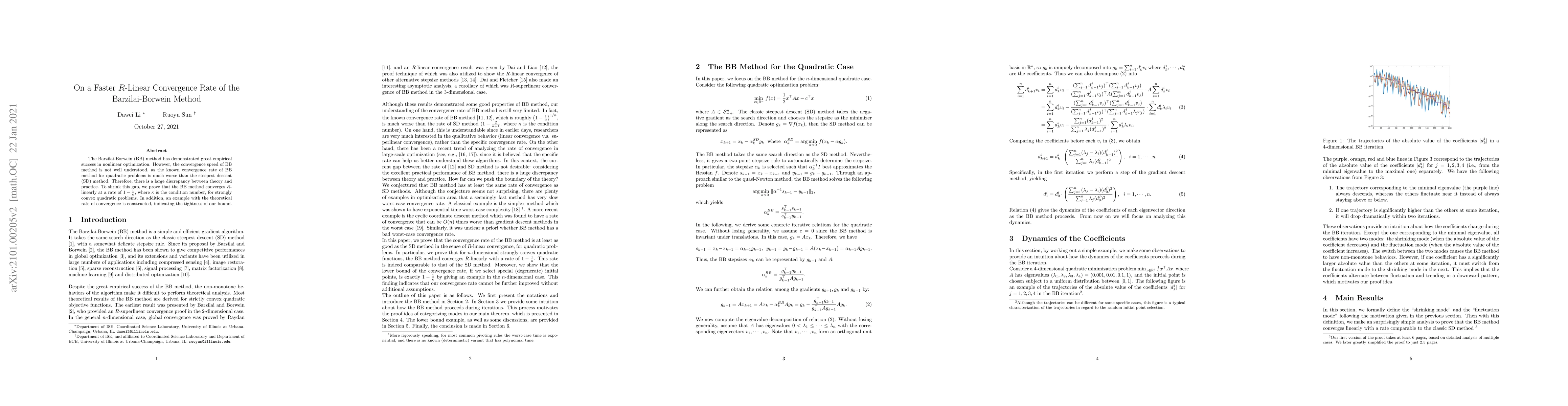 Thumbnail for On a Faster $R$-Linear Convergence Rate of the Barzilai-Borwein Method