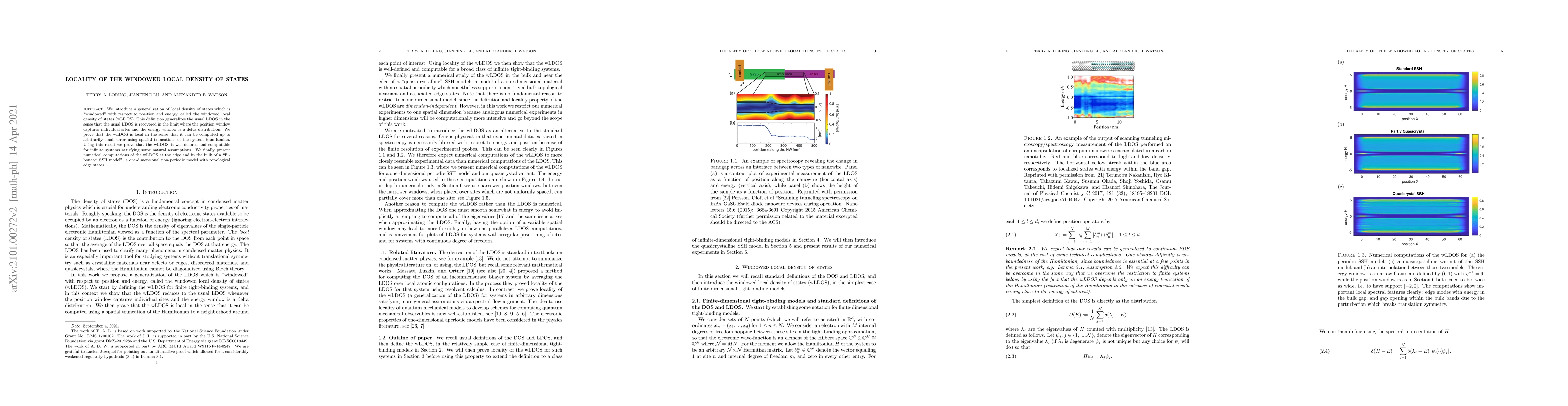 Thumbnail for Locality of the windowed local density of states