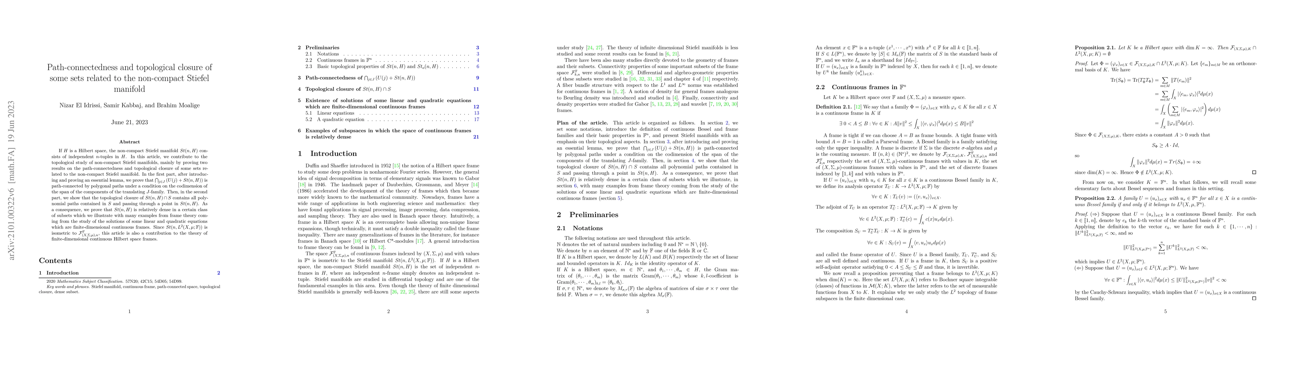 Thumbnail for Path-connectedness and topological closure of some sets related to the
  non-compact Stiefel manifold