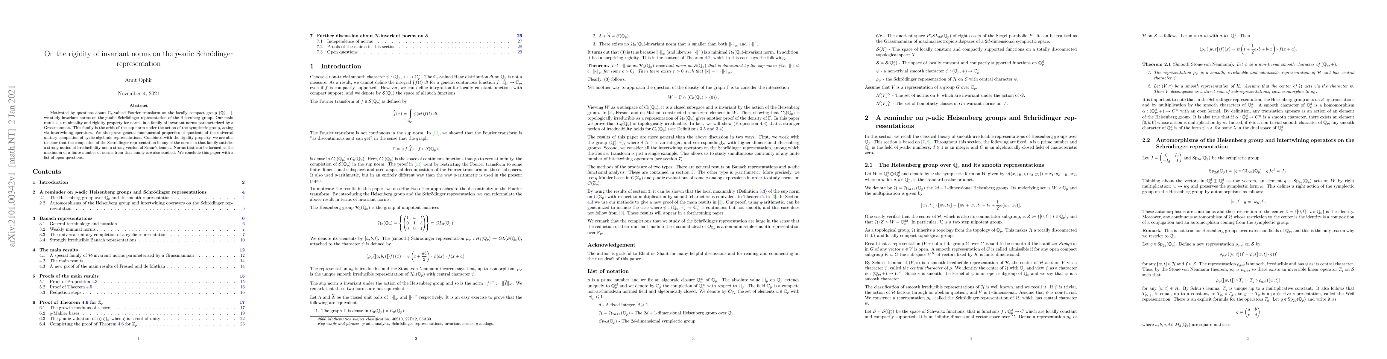 Thumbnail for On the rigidity of invariant norms on the $p$-adic Schr\"odinger
  representation